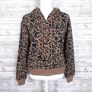 BP Womens Cropped Hoodie S Leopard Print 436A